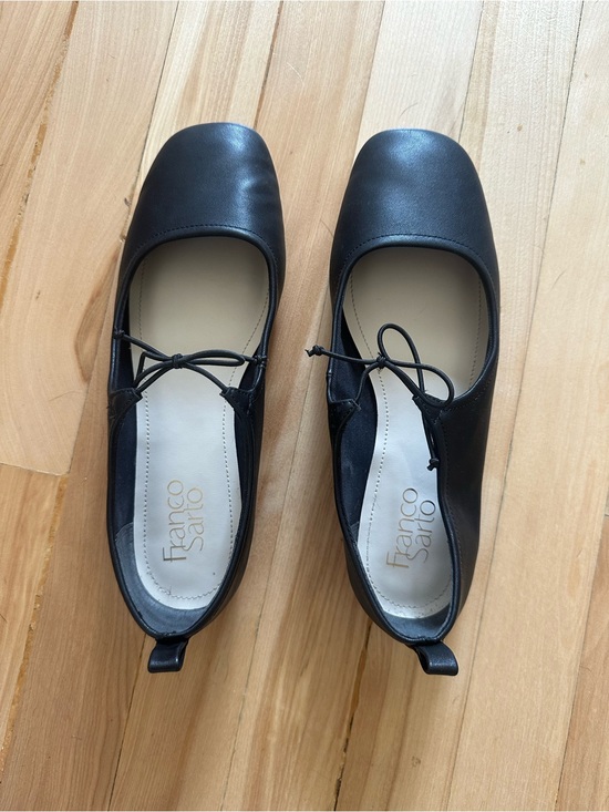 Franco Sarto Shoes - Franco Sarto Black Square-Toe Bow Ballet Flats
